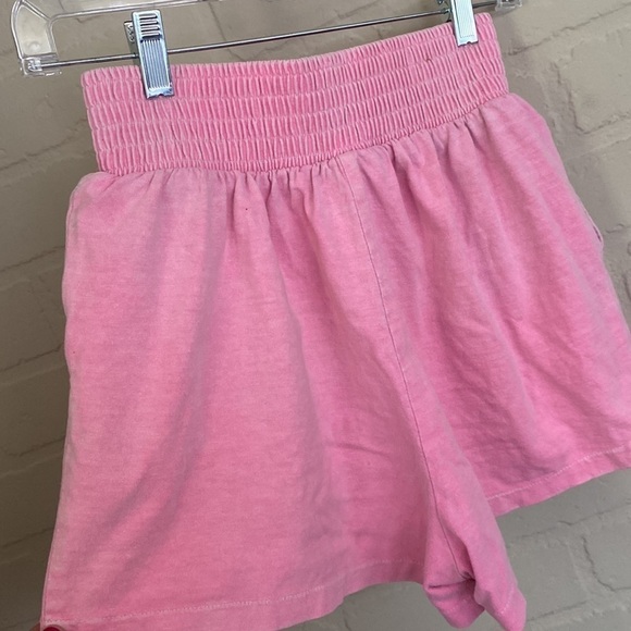 LA Gear shorts pink burnout medium stretch waistband pockets vintage - Picture 3 of 7